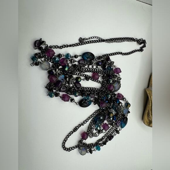 Premier Designs Jewelry - Premier Designs Necklace / "Vibrant Gems" Gunmetal Teal Blue Purple gems NWOT